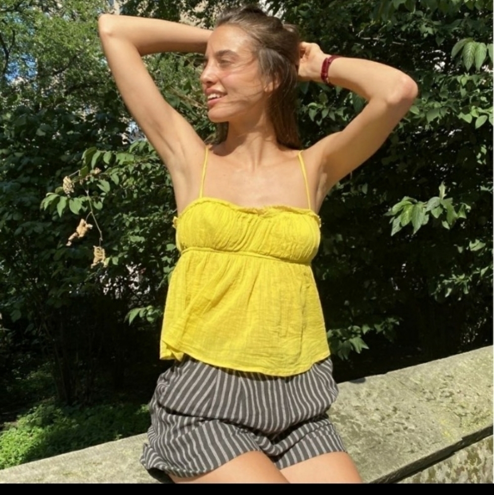 Urban Outfitters Liv Ruched Babydoll Cami